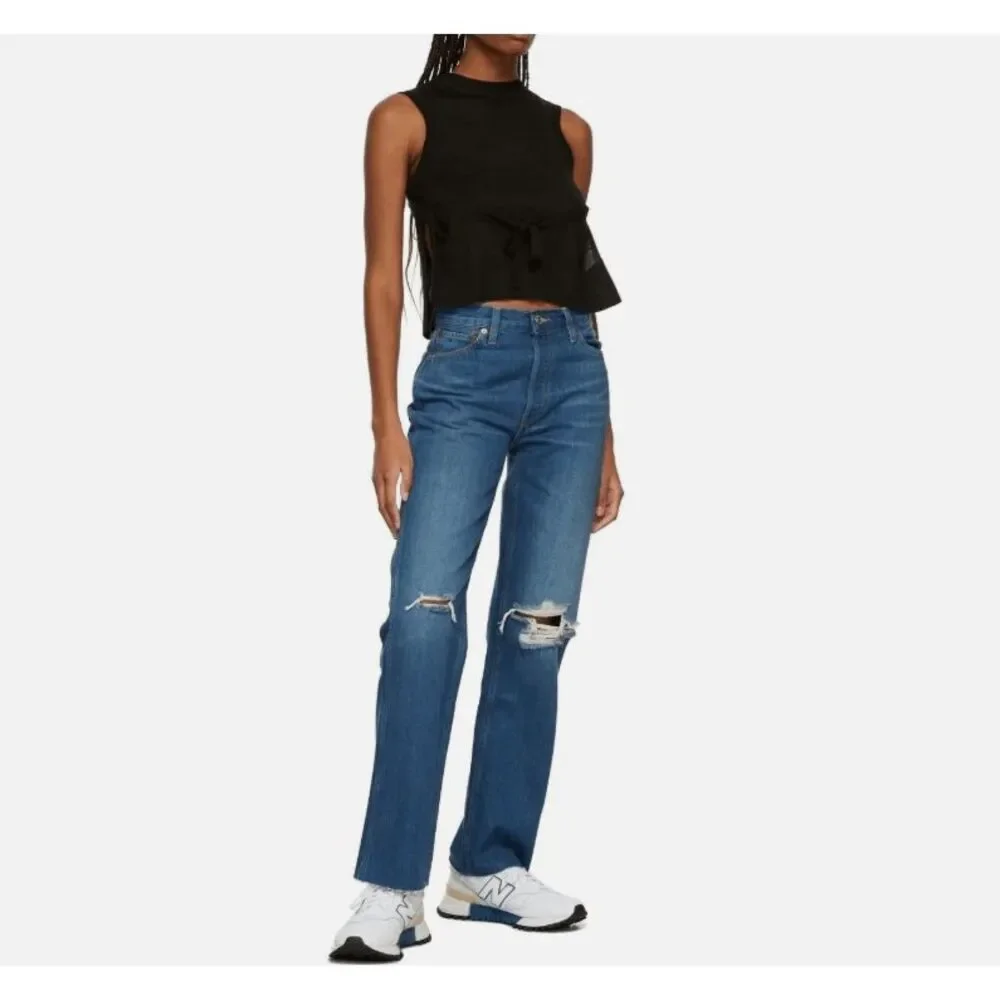 RE/DONE 90s High Rise Loose Fit‎ Jeans Iconic Button Fly High Straight Size 27